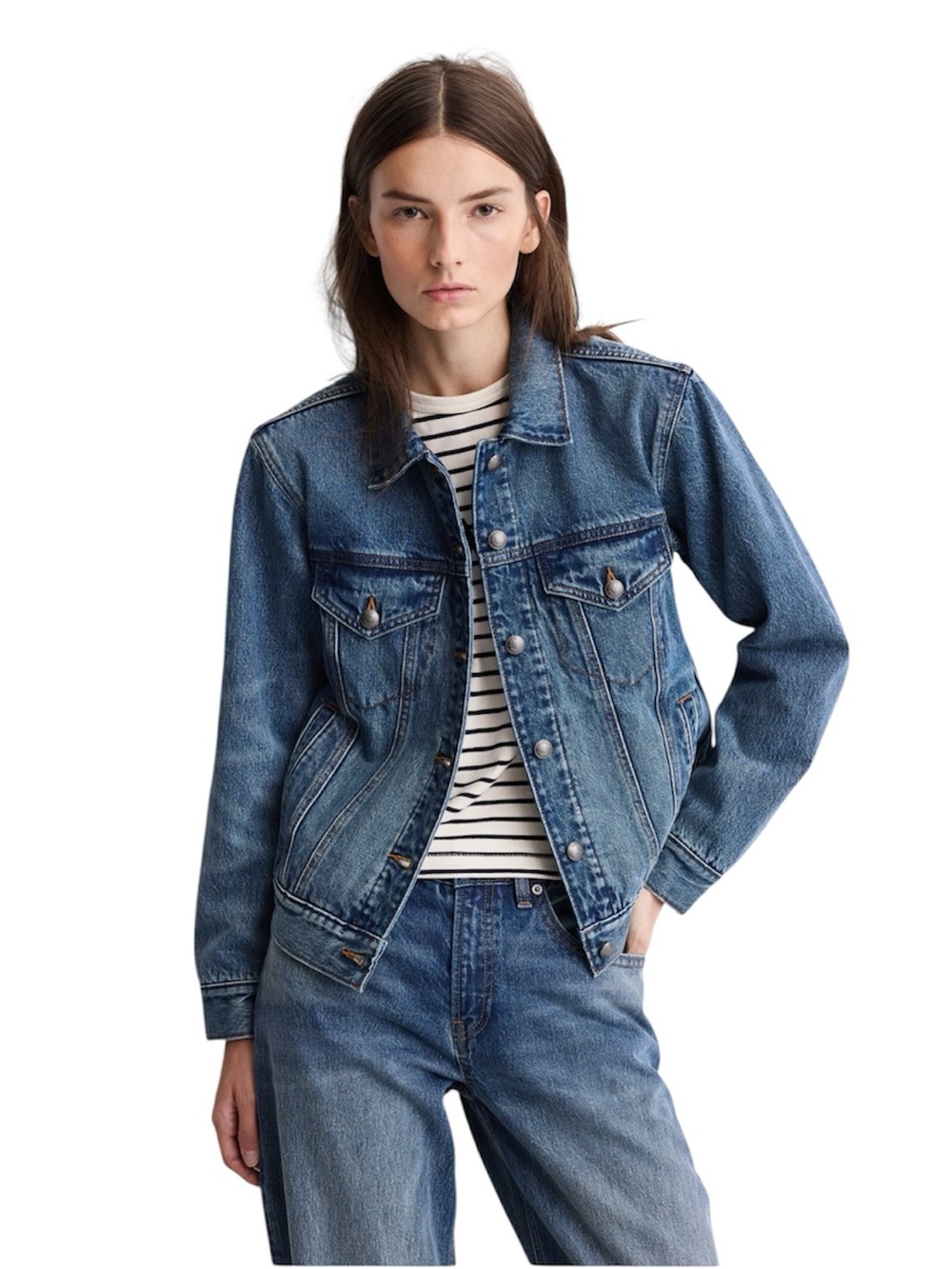 NEW Gap x APC collab Classic Blue Denim Jacket - Women size M